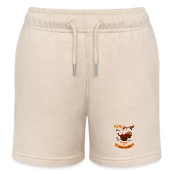 Run Like A Turkey On Thanksgiving Funny Trot - Kids Organic Sweat Shorts by Stanley/Stella - soft Ecru - Front