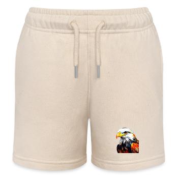 Bunter Adlerkopf Illustration - Kinder Organic Joggingshorts Mini Bolter von Stanley/Stella - Natur - Vorne
