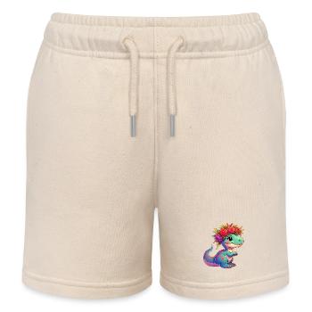 Dinosaur - Kids Organic Sweat Shorts by Stanley/Stella - soft Ecru - Front