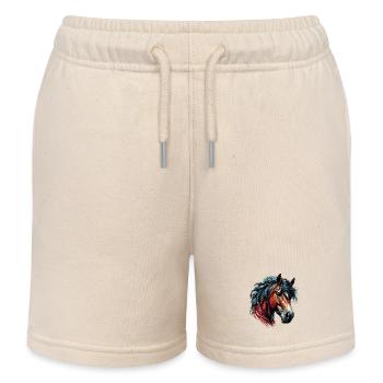Pferd - Kinder Organic Joggingshorts Mini Bolter von Stanley/Stella - Natur - Vorne
