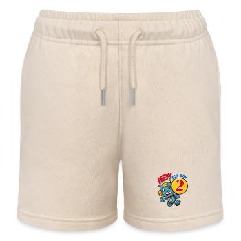 Zwei Jahre kleiner Roboter Kindergeburtstag - Kinder Organic Joggingshorts Mini Bolter von Stanley/Stella - Natur - Vorne