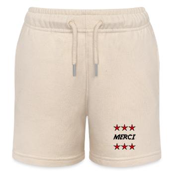 MAÎTRE. MAITRE. MERCI. MERCI MAÎTRE. MAITRE - Short de jogging enfant bio Stanley/Stella - écru doux - Devant