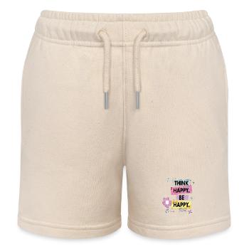 Think Happy, Be Happy - Kids Organic Sweat Shorts by Stanley/Stella - soft Ecru - Front