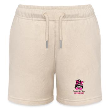 Cancer du Sein Octobre Rose Ruban Femme Sensibilis - Short de jogging enfant bio Stanley/Stella - écru doux - Devant