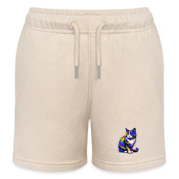 Katze - Kinder Organic Joggingshorts Mini Bolter von Stanley/Stella - Natur - Vorne