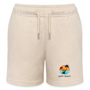 Sonnenuntergang mit Palmen. Palm Beach. - Kinder Organic Joggingshorts Mini Bolter von Stanley/Stella - Natur - Vorne