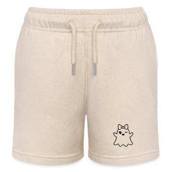 Niedlicher Geist zwinkern – Halloween Mädchen Schleife Umriss - Kinder Organic Joggingshorts Mini Bolter von Stanley/Stella - Natur - Vorne