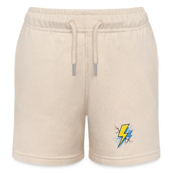 Blau Gelber Strahl - Kinder Organic Joggingshorts Mini Bolter von Stanley/Stella - Natur - Vorne
