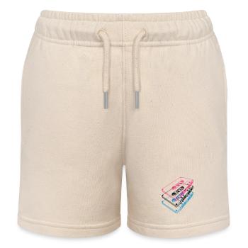 Kassetten 3D – Retro Mixtape Vintage Perspektive - Kinder Organic Joggingshorts Mini Bolter von Stanley/Stella - Natur - Vorne