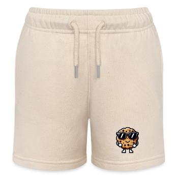 Cookie Chic Lunettes Noires - Short de jogging enfant bio Stanley/Stella - écru doux - Devant