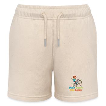 Keine Sorge, Fahrrad glücklich - Kinder Organic Joggingshorts Mini Bolter von Stanley/Stella - Natur - Vorne