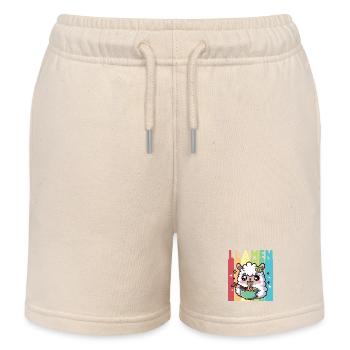 Kawaii Regenbogen Nudel Esser Lama - Kinder Organic Joggingshorts Mini Bolter von Stanley/Stella - Natur - Vorne