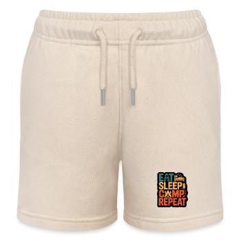 Eat Sleep Camp Repeat – Outdoor Adventure Design - Short de jogging enfant bio Stanley/Stella - écru doux - Devant