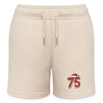 75 Number Biscuit Christmas - Kids Organic Sweat Shorts by Stanley/Stella - soft Ecru - Front