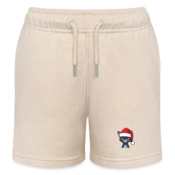 Genervte Santa Katze Xmas Stimmung - Kinder Organic Joggingshorts Mini Bolter von Stanley/Stella - Natur - Vorne