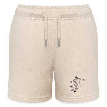 Fußball Spieler Schuss Torjäger Vektor - Kinder Organic Joggingshorts Mini Bolter von Stanley/Stella - Natur - Vorne
