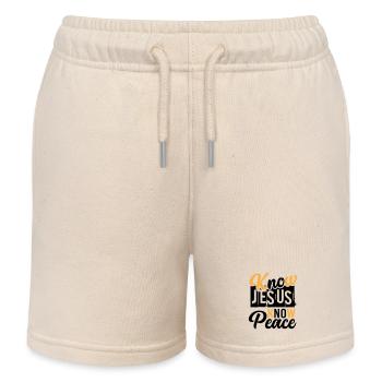 Connais Jésus, connais la paix – Paix en Christ - Short de jogging enfant bio Stanley/Stella - écru doux - Devant