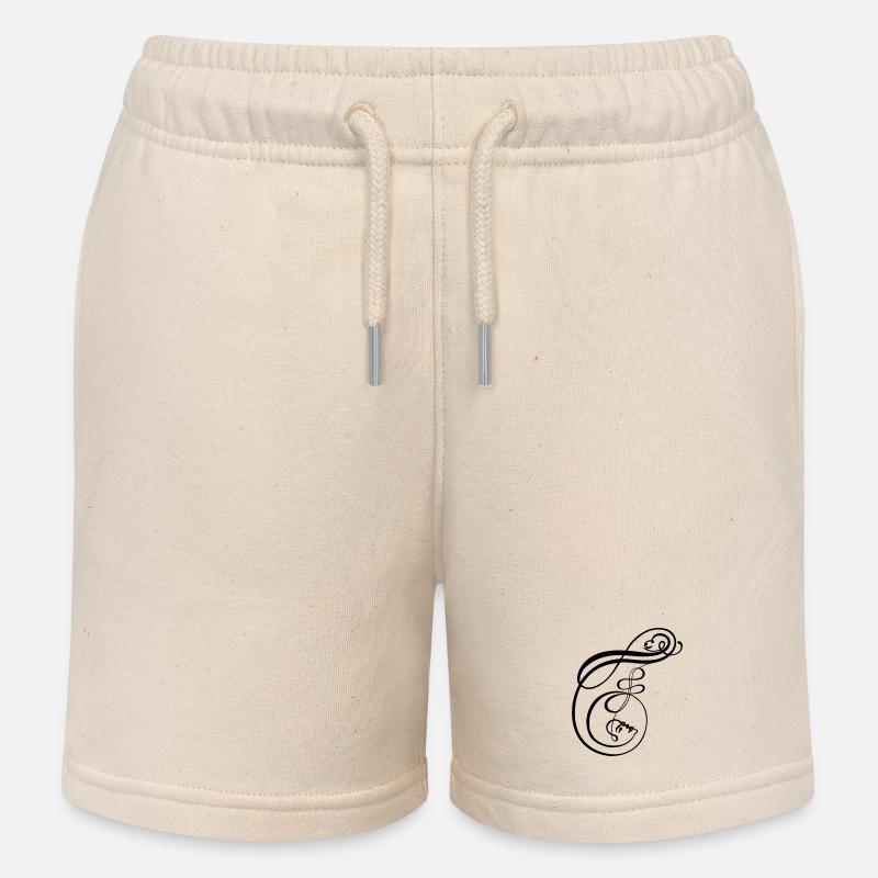 Faces de la calligraphie en forme de lettre F - Short de jogging enfant bio Stanley/Stella - écru doux