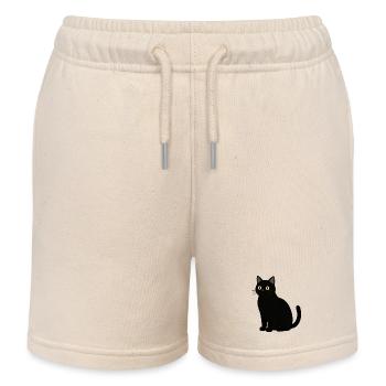 black cat cat black - Kids Organic Sweat Shorts by Stanley/Stella - soft Ecru - Front