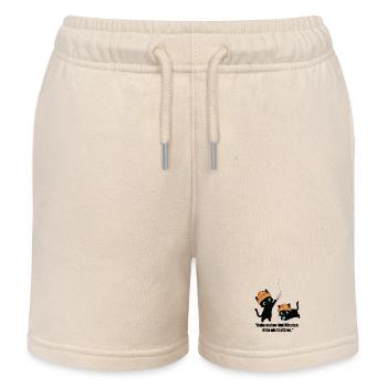 Katzen Duo am Spielen. Spaß. Einzigartig - Kinder Organic Joggingshorts Mini Bolter von Stanley/Stella - Natur - Vorne