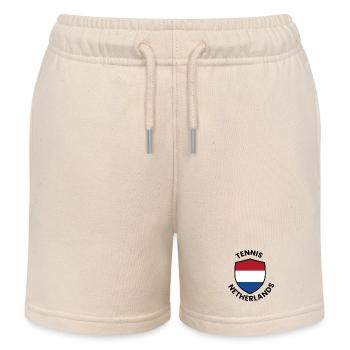 Tennis Netherlands Shield - Kids Organic Sweat Shorts by Stanley/Stella - soft Ecru - Front