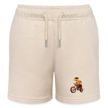 Kamel Motorradfahrer - Kinder Organic Joggingshorts Mini Bolter von Stanley/Stella - Natur - Vorne