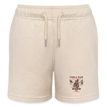 Furka-Pass Schweiz – Motorrad-Gebirgspass - Kinder Organic Joggingshorts Mini Bolter von Stanley/Stella - Natur - Vorne