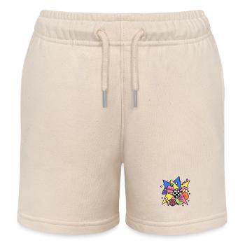Style des années 90 à motif géométrique abstrait - Short de jogging enfant bio Stanley/Stella - écru doux - Devant
