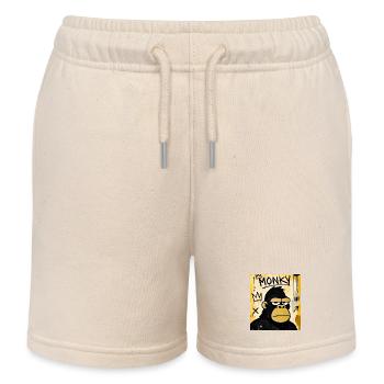 Monky Graffiti Ape - Kids Organic Sweat Shorts by Stanley/Stella - soft Ecru - Front