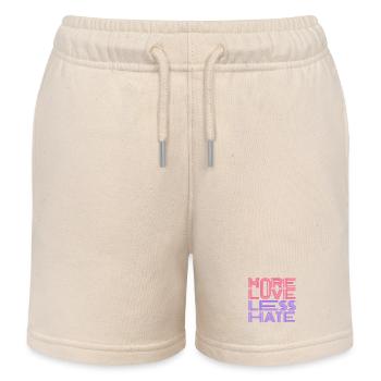 More Love Less Hate - Kids Organic Sweat Shorts by Stanley/Stella - soft Ecru - Front
