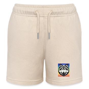 Wolf - Kids Organic Sweat Shorts by Stanley/Stella - soft Ecru - Front