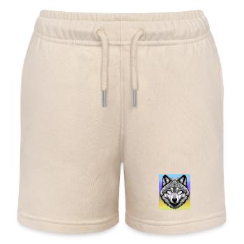 Wolf - Kids Organic Sweat Shorts by Stanley/Stella - soft Ecru - Front