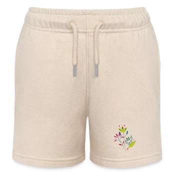 Grand-mère 2027 Cœur de Fleurs - Short de jogging enfant bio Stanley/Stella - écru doux - Devant