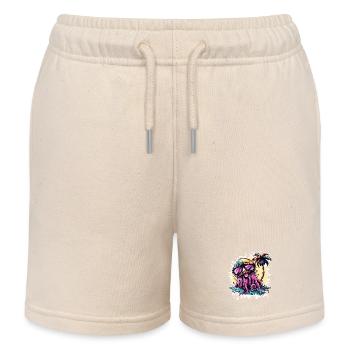 Jellyfish Summer Holiday - Kids Organic Sweat Shorts by Stanley/Stella - soft Ecru - Front