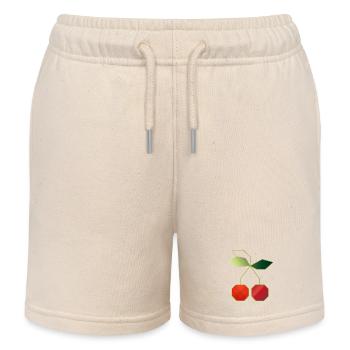 Minimalistische Kirschen Illustration - Kinder Organic Joggingshorts Mini Bolter von Stanley/Stella - Natur - Vorne