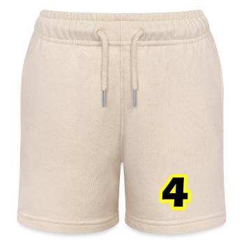 4 Number symbol - Kids Organic Sweat Shorts by Stanley/Stella - soft Ecru - Front