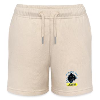 Jetzt wird's Wild - Schwarzer Panther 1. Klasse - Kinder Organic Joggingshorts Mini Bolter von Stanley/Stella - Natur - Vorne