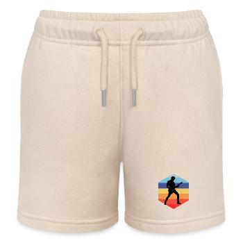 Gift idea for a guitar player with guitar - Kids Organic Sweat Shorts by Stanley/Stella - soft Ecru - Front