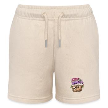Süß aber frech Faultier - Kinder Organic Joggingshorts Mini Bolter von Stanley/Stella - Natur - Vorne