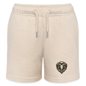 Goldram-Ornament Ramkopf Design - Kinder Organic Joggingshorts Mini Bolter von Stanley/Stella - Natur - Vorne