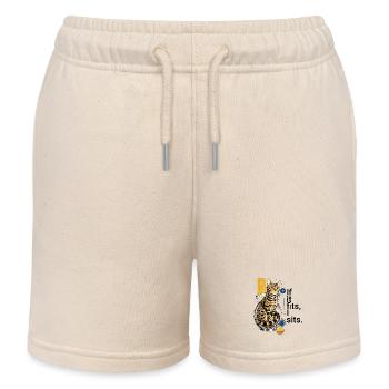 If I fit in, I sit in it – Bengal in a vase - Kids Organic Sweat Shorts by Stanley/Stella - soft Ecru - Front