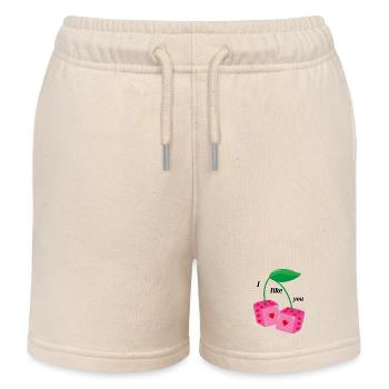Je t’aime bien. - Short de jogging enfant bio Stanley/Stella - écru doux - Devant