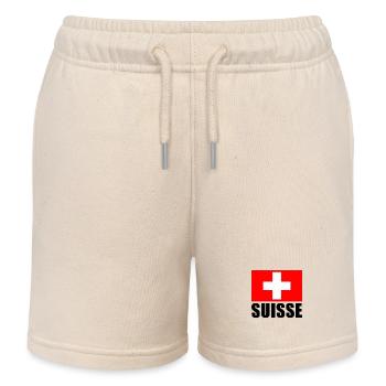 SCHWEIZ. FOOTBALL. SPORT. - CHAMPION. FLAGGE - Kinder Organic Joggingshorts Mini Bolter von Stanley/Stella - Natur - Vorne