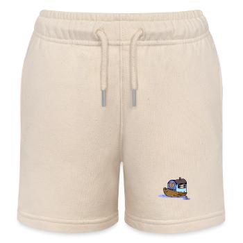 Schiff Ahoi Haus Boot Ruderboot Paddelboot Segler - Kinder Organic Joggingshorts Mini Bolter von Stanley/Stella - Natur - Vorne