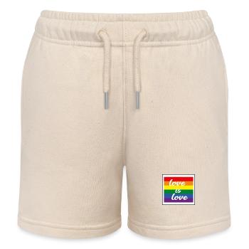 love is love - Kids Organic Sweat Shorts by Stanley/Stella - soft Ecru - Front