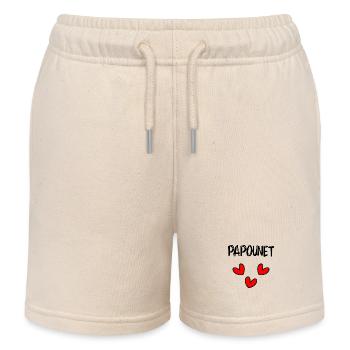 PAPOUNET. DAD. FATHER'S DAY. HAPPY DADDY'S DAY - Kids Organic Sweat Shorts by Stanley/Stella - soft Ecru - Front