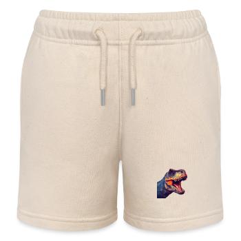 Dinosaurier T-Rex im Polygon-Stil - Kinder Organic Joggingshorts Mini Bolter von Stanley/Stella - Natur - Vorne