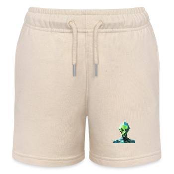 Alien im Polygon-Stil - Kinder Organic Joggingshorts Mini Bolter von Stanley/Stella - Natur - Vorne