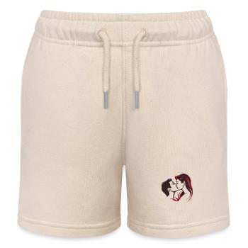 Kissing Couple - Kids Organic Sweat Shorts by Stanley/Stella - soft Ecru - Front