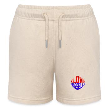i love Marseille - Kids Organic Sweat Shorts by Stanley/Stella - soft Ecru - Front